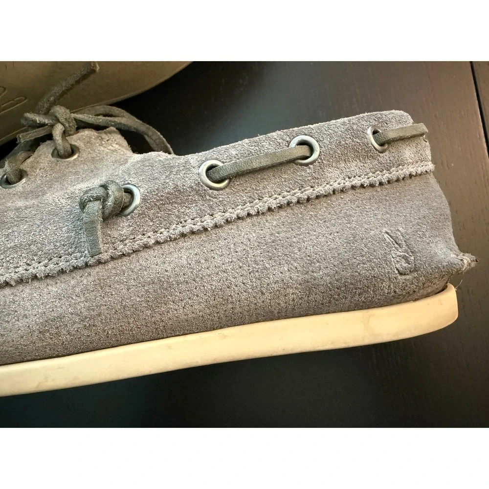 John Varvatos USA Mens Suede Boat Shoes Size 8M Gray Slip-On Deck Resortwear